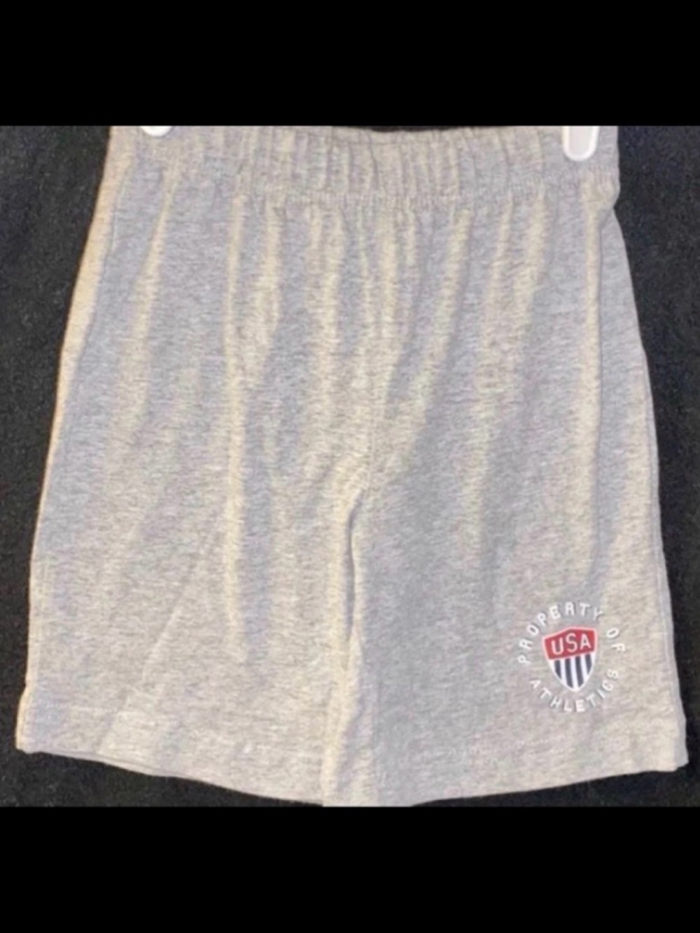 💞 New Little Boys Size 4-5 Gray “Property of USA Athletics" Knit Active Shorts